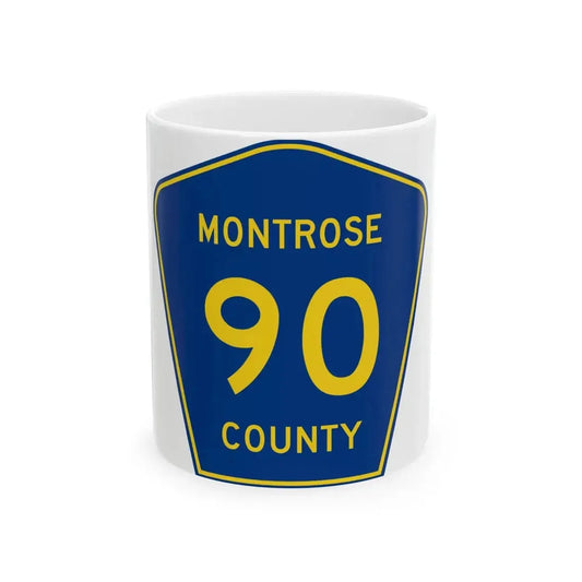 Montrose County 90 (Colorado) (Road Sign) White Coffee Mug 11oz - Go Mug Yourself