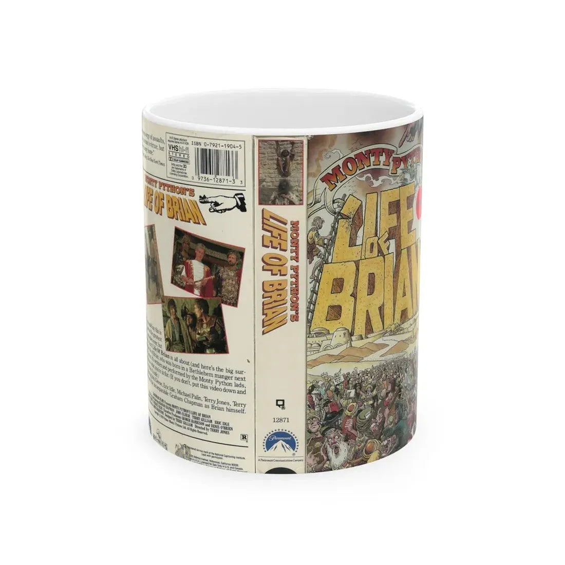 MONTY PYTHINS LIFE OF BRIAN (VHS COVER) - White Coffee Mug 11oz - Go Mug Yourself