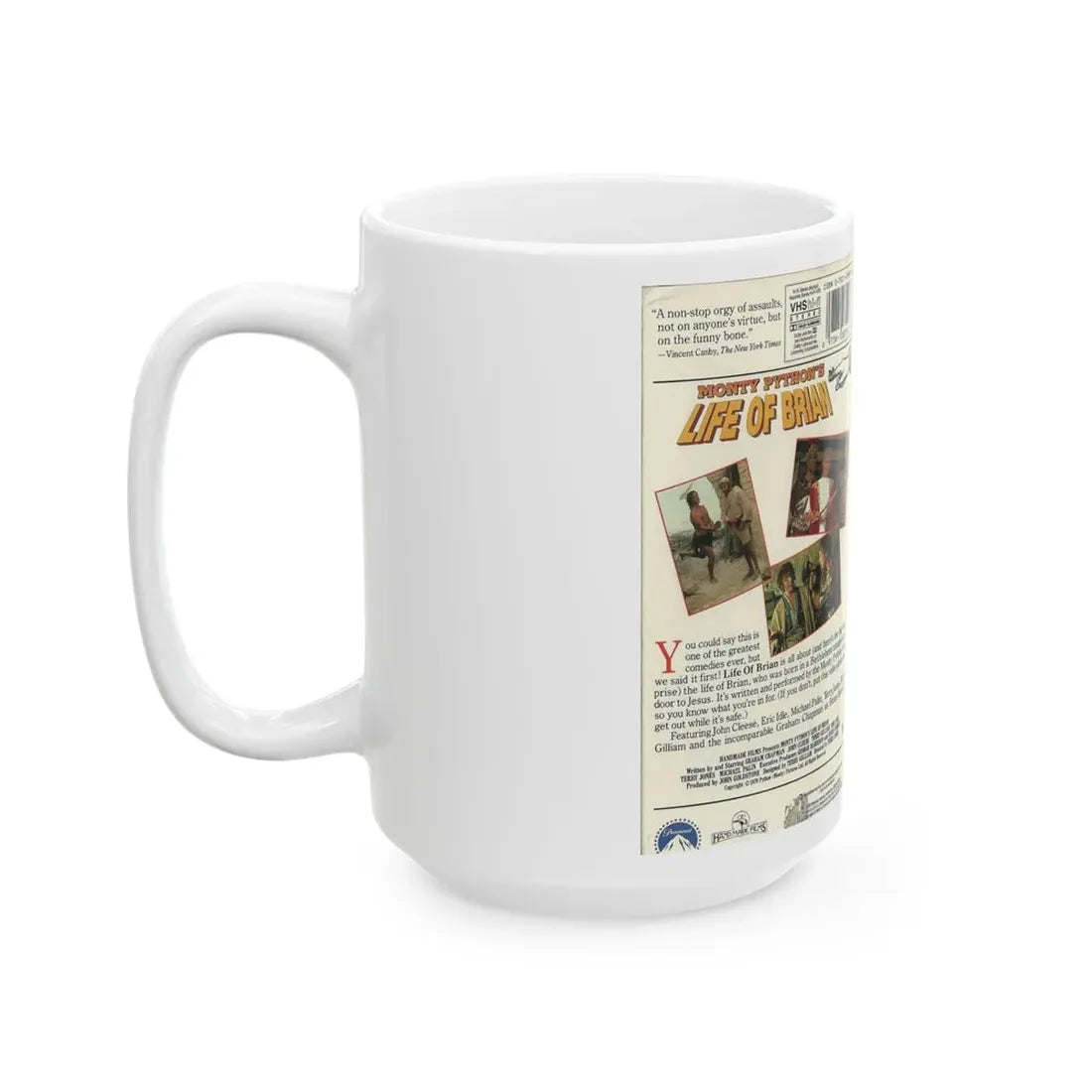 MONTY PYTHINS LIFE OF BRIAN (VHS COVER) - White Coffee Mug - Go Mug Yourself