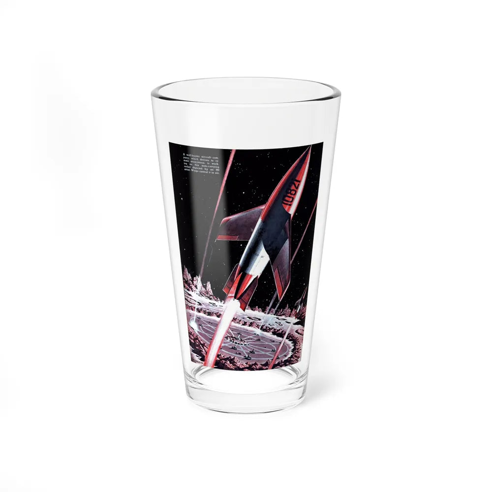 Moon Base Strikes, 1948 (Magazine Illustration) Pint Glass 16oz-16oz-Go Mug Yourself