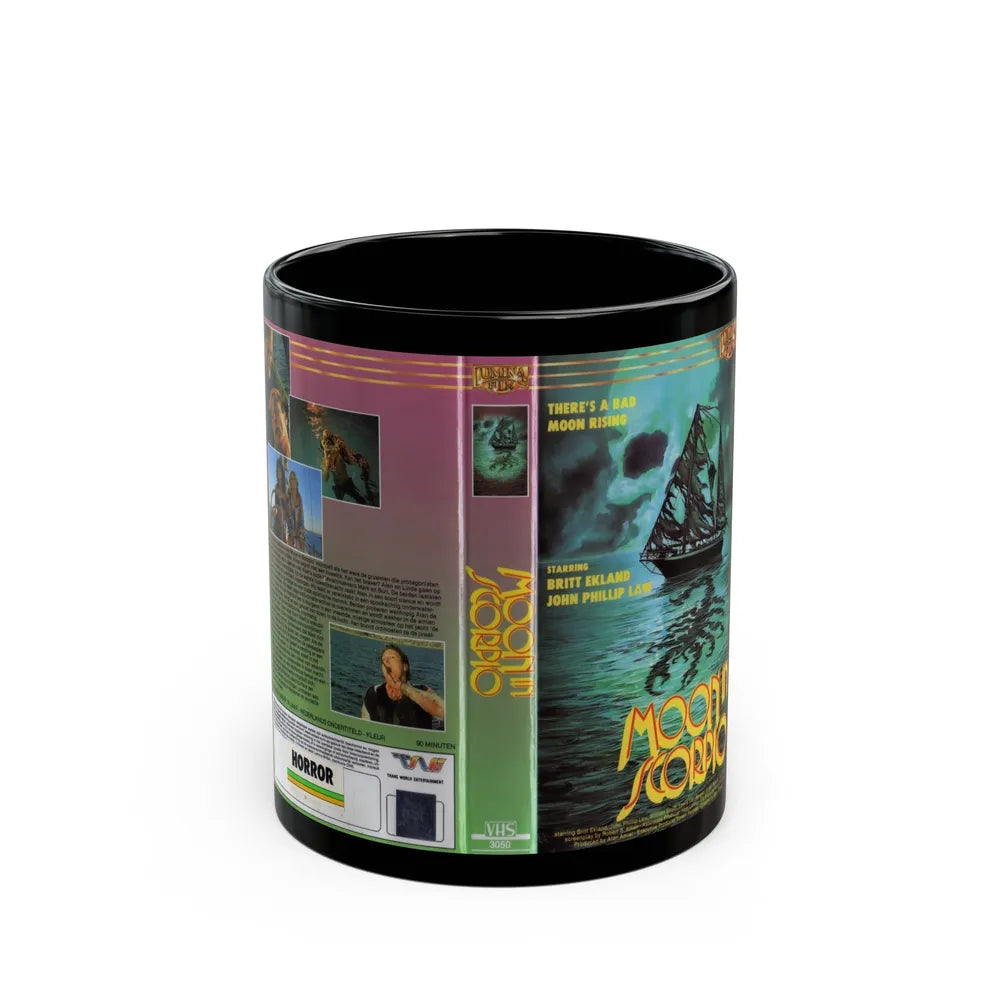 MOON IN SCORPIO (VHS COVER) - Black Coffee Mug-11oz-Go Mug Yourself