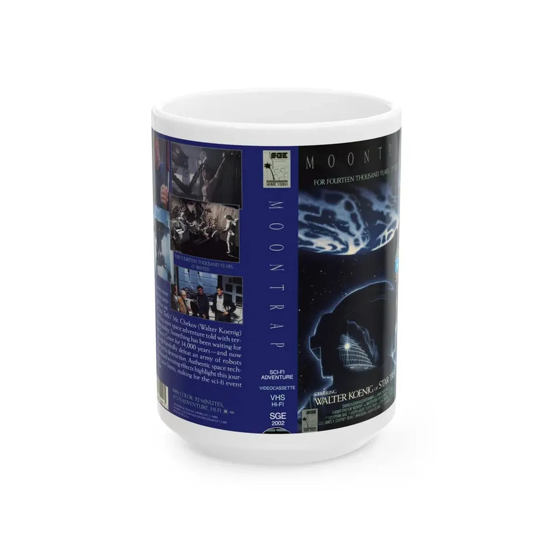 MOONTRAP (VHS COVER) - White Coffee Mug 15oz - Go Mug Yourself