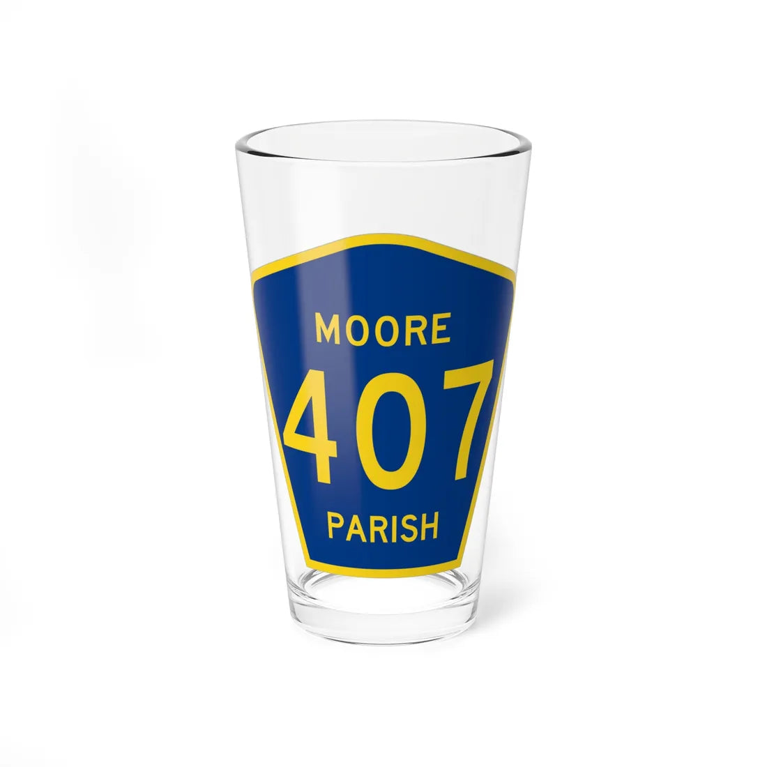 Moore Parish Route 407 LA (Louisiana) (Road Sign) Pint Glass 16oz 16oz - Go Mug Yourself