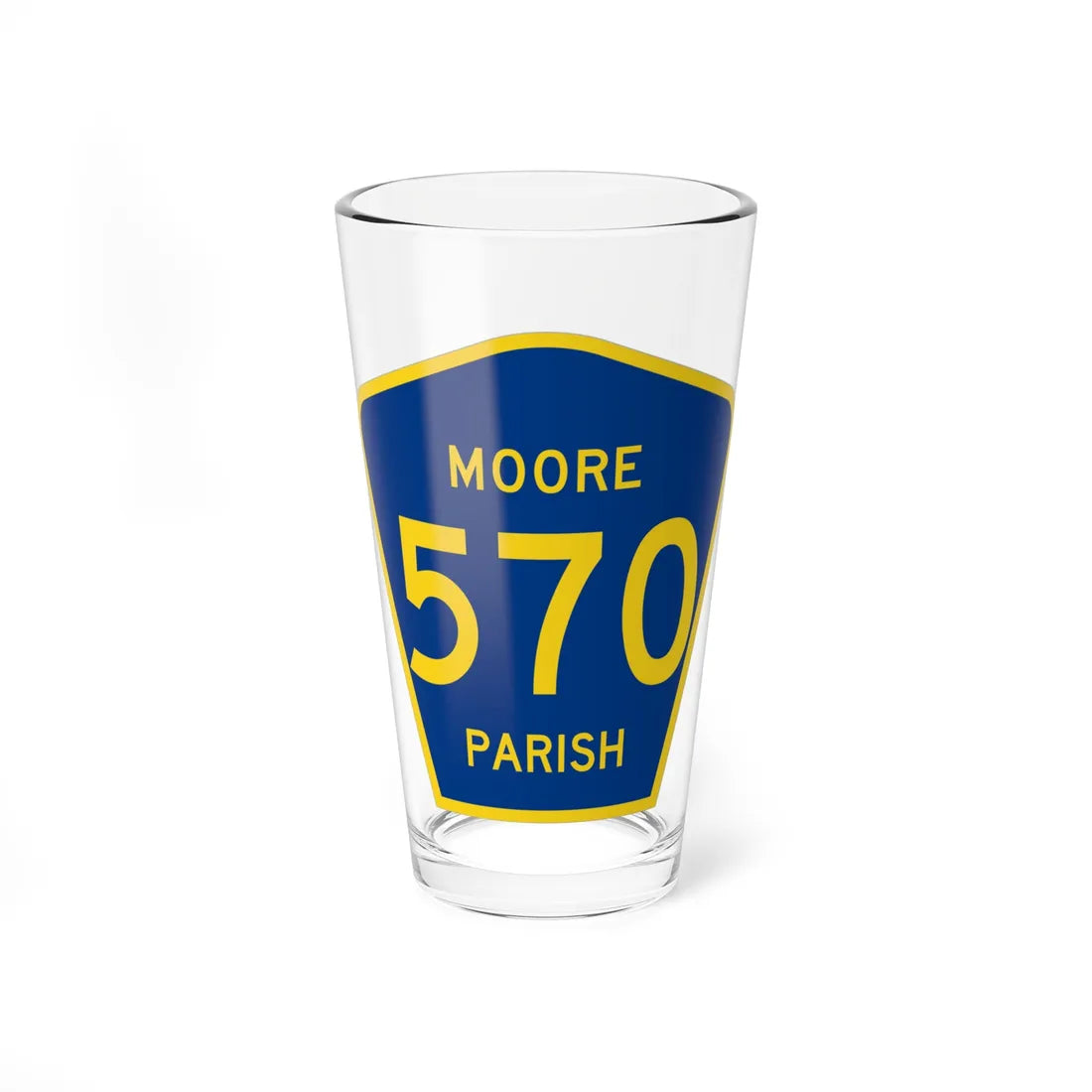 Moore Parish Route 570 LA (Louisiana) (Road Sign) Pint Glass 16oz 16oz - Go Mug Yourself
