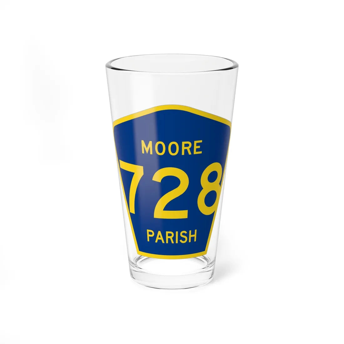 Moore Parish Route 728 LA (Louisiana) (Road Sign) Pint Glass 16oz - Go Mug Yourself