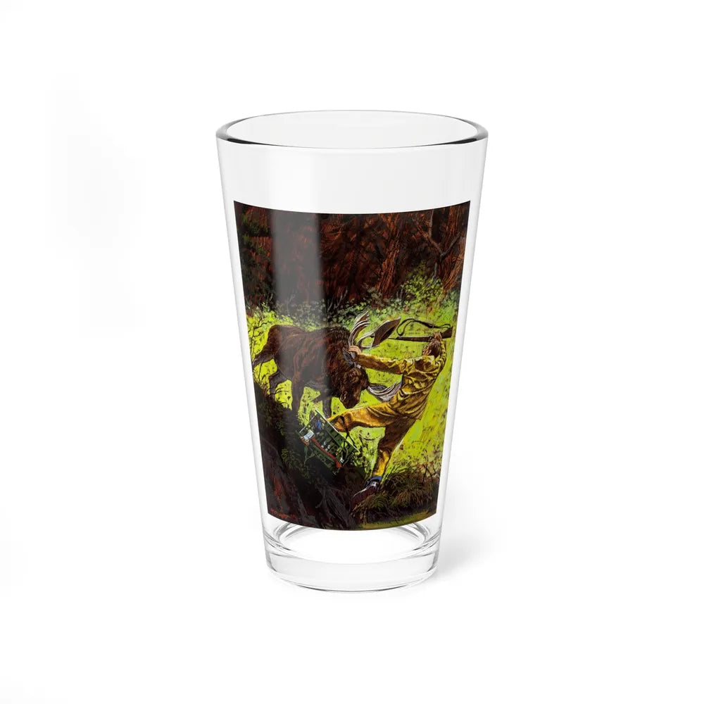 Moose Attack (Magazine Illustration) Pint Glass 16oz-16oz-Go Mug Yourself