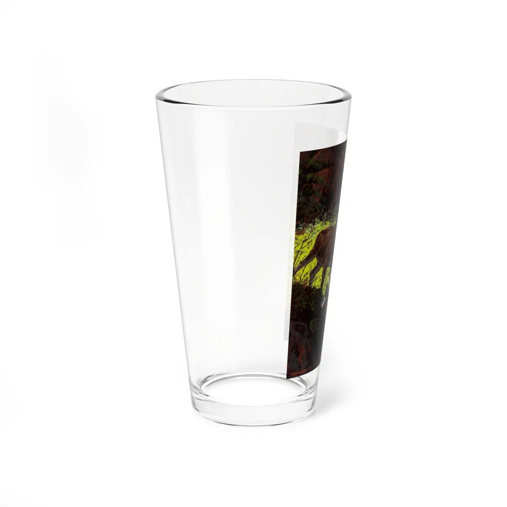 Moose Attack (Magazine Illustration) Pint Glass 16oz-Go Mug Yourself