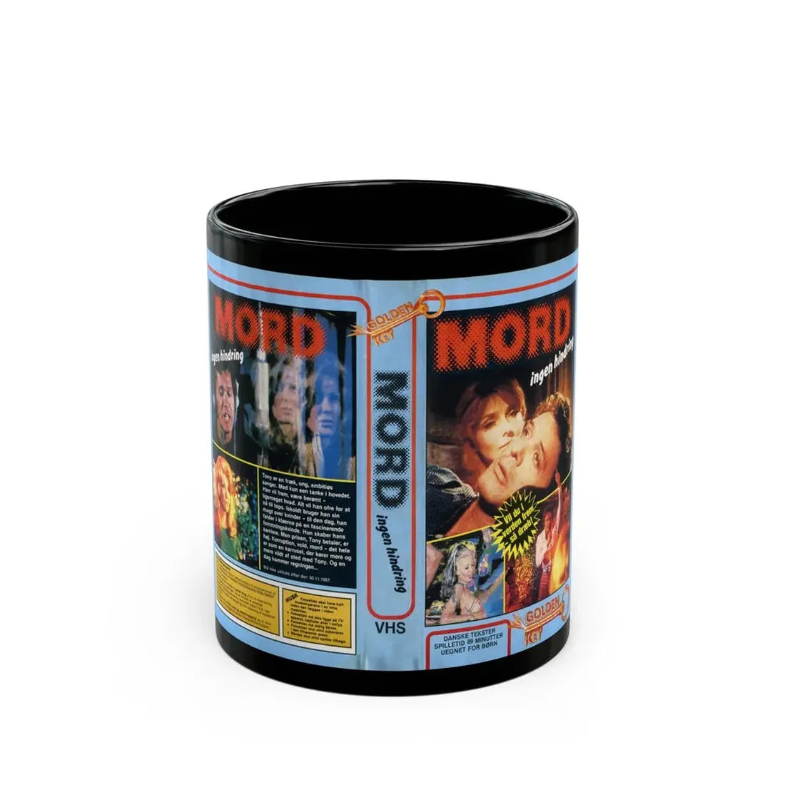 MORD INGEN HINDRING (VHS COVER) - Black Coffee Mug 11oz - Go Mug Yourself