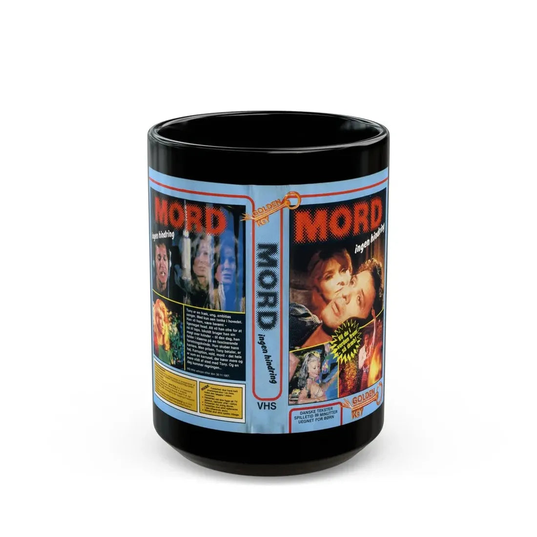MORD INGEN HINDRING (VHS COVER) - Black Coffee Mug 15oz - Go Mug Yourself