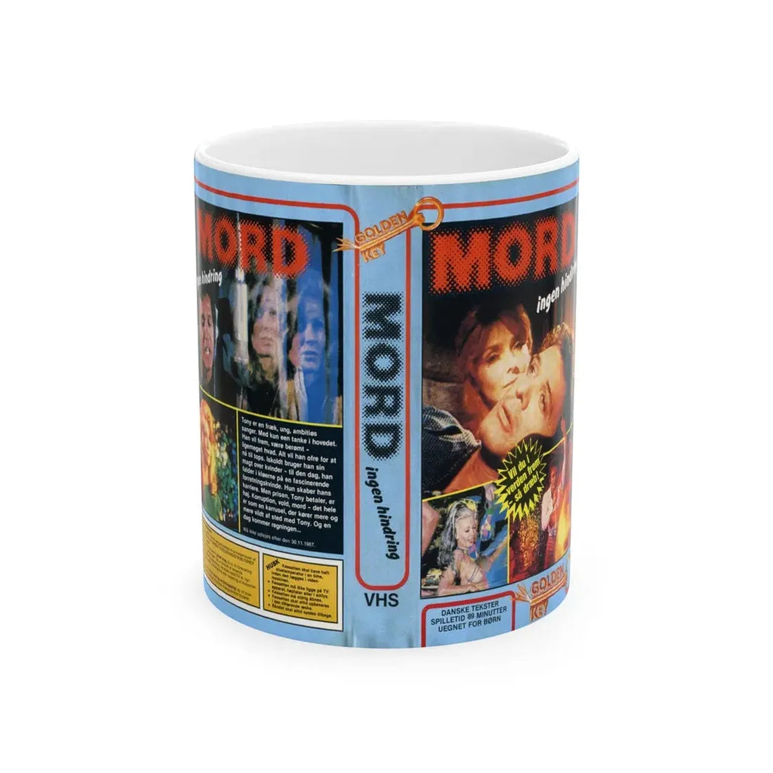 MORD INGEN HINDRING (VHS COVER) - White Coffee Mug 11oz - Go Mug Yourself