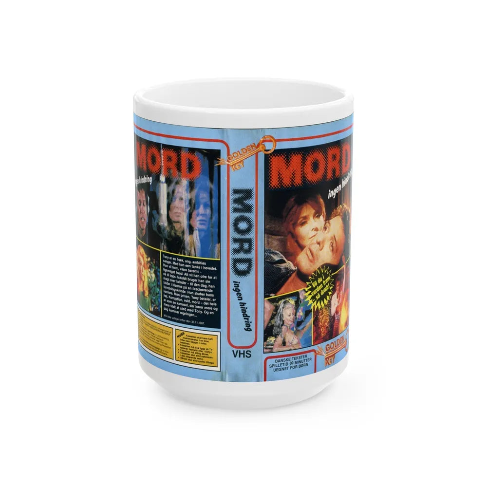 MORD INGEN HINDRING (VHS COVER) - White Coffee Mug-15oz-Go Mug Yourself