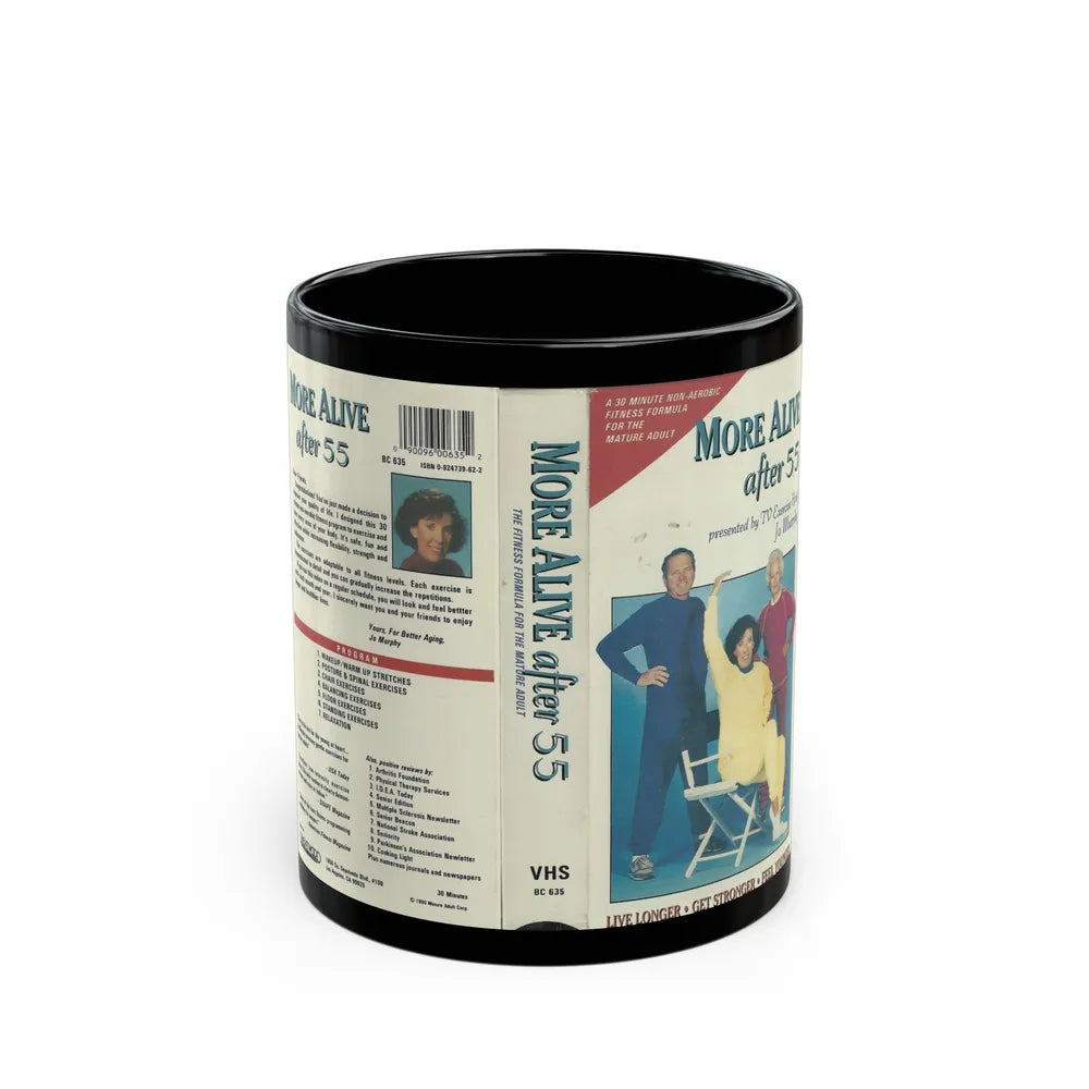 MORE ALIVE AFTER 55 (VHS COVER) - Black Coffee Mug-11oz-Go Mug Yourself