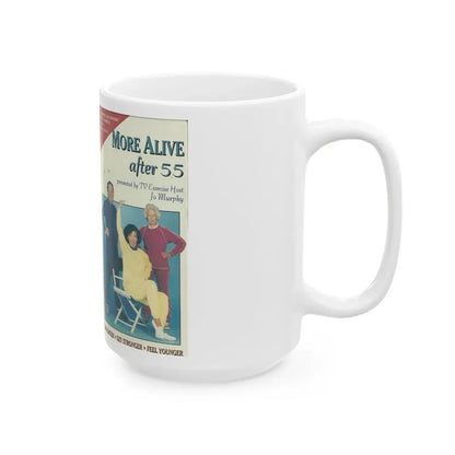 MORE ALIVE AFTER 55 (VHS COVER) - White Coffee Mug - Go Mug Yourself