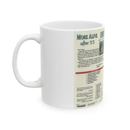 MORE ALIVE AFTER 55 (VHS COVER) - White Coffee Mug - Go Mug Yourself