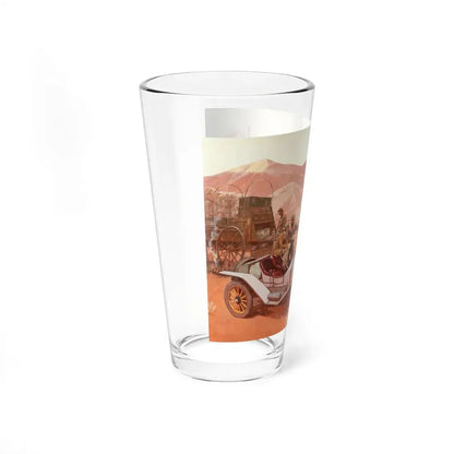 Morning Coffee, 1912 Moon Raceabout, Great Moments in Early American Motoring, 1971 (Magazine Illustration) Pint Glass 16oz - Go Mug Yourself