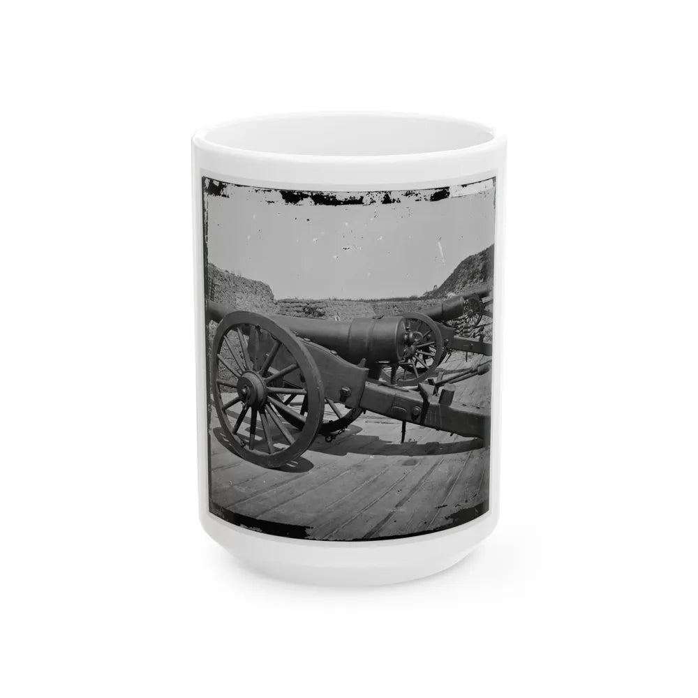 Morris Island, S.C. Battery Of 100-Pdr. Parrott Guns Inside Fort Putnam (U.S. Civil War) White Coffee Mug-15oz-Go Mug Yourself