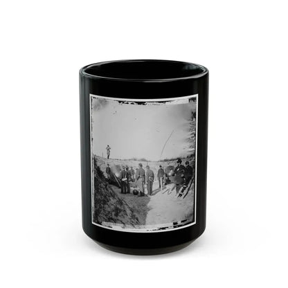 Morris Island, S.C. Federal Mortars Aimed At Fort Sumter, With Crews (U.S. Civil War) Black Coffee Mug 15oz - Go Mug Yourself