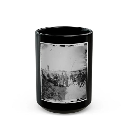 Morris Island, S.C. Federal Mortars Aimed At Fort Sumter, With Crews (U.S. Civil War) Black Coffee Mug 15oz - Go Mug Yourself