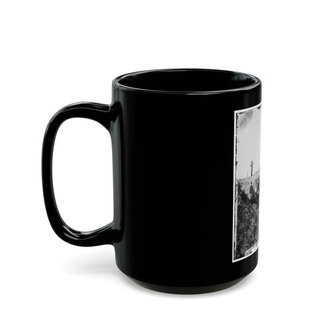 Morris Island, S.C. Federal Mortars Aimed At Fort Sumter, With Crews (U.S. Civil War) Black Coffee Mug - Go Mug Yourself