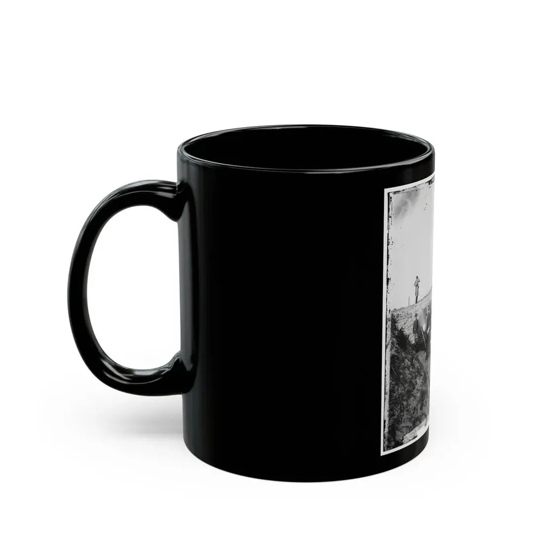 Morris Island, S.C. Federal Mortars Aimed At Fort Sumter, With Crews (U.S. Civil War) Black Coffee Mug - Go Mug Yourself