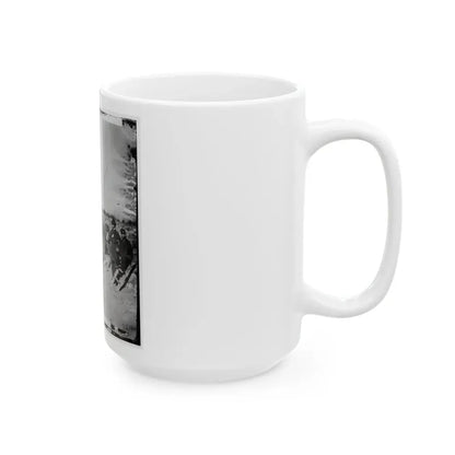 Morris Island, S.C. Federal Mortars Aimed At Fort Sumter, With Crews (U.S. Civil War) White Coffee Mug - Go Mug Yourself