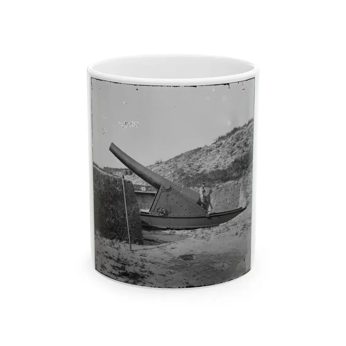 Morris Island, S.C. Interior View With Another Mounted Gun, Fort Putnam (U.S. Civil War) White Coffee Mug 11oz - Go Mug Yourself
