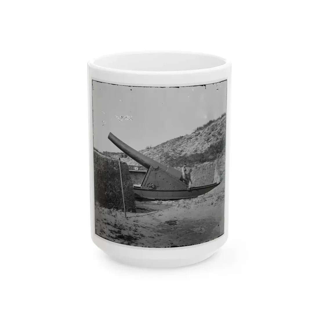 Morris Island, S.C. Interior View With Another Mounted Gun, Fort Putnam (U.S. Civil War) White Coffee Mug 15oz - Go Mug Yourself