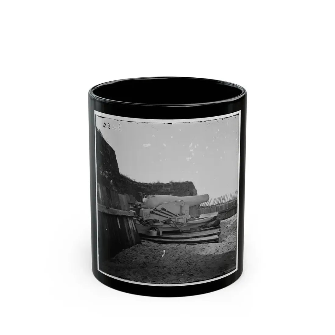 Morris Island, S.C. Interior View With Mounted Gun, Fort Putnam (U.S. Civil War) Black Coffee Mug 11oz - Go Mug Yourself