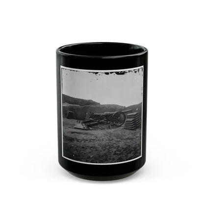 Morris Island, S.C. Two 100-Pdr. Parrott Guns And Stacks Of Shells Inside Fort Putnam (U.S. Civil War) Black Coffee Mug 15oz - Go Mug Yourself