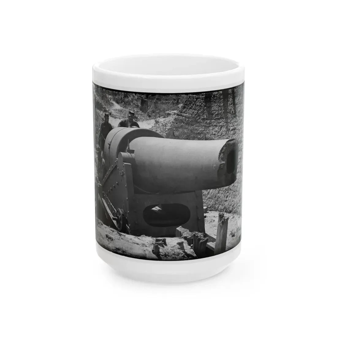 Morris Island, South Carolina. 300-Poinder Parrot Rifle After Bursting Of Muzzle (U.S. Civil War) White Coffee Mug 15oz - Go Mug Yourself