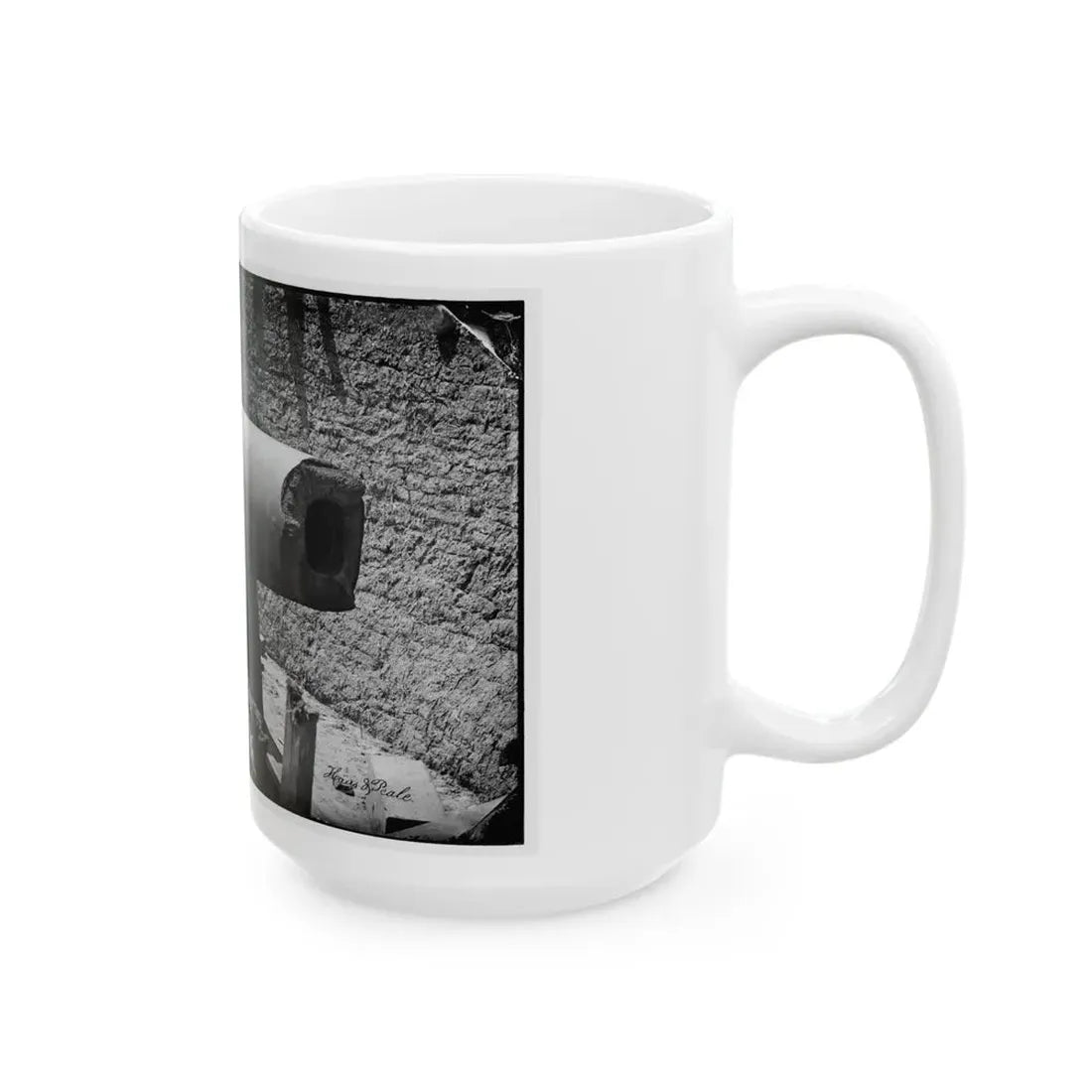 Morris Island, South Carolina. 300-Poinder Parrot Rifle After Bursting Of Muzzle (U.S. Civil War) White Coffee Mug - Go Mug Yourself