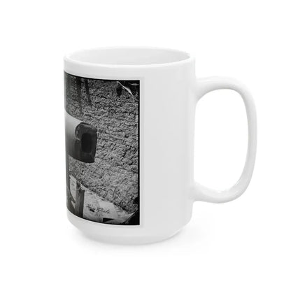 Morris Island, South Carolina. 300-Poinder Parrot Rifle After Bursting Of Muzzle (U.S. Civil War) White Coffee Mug - Go Mug Yourself
