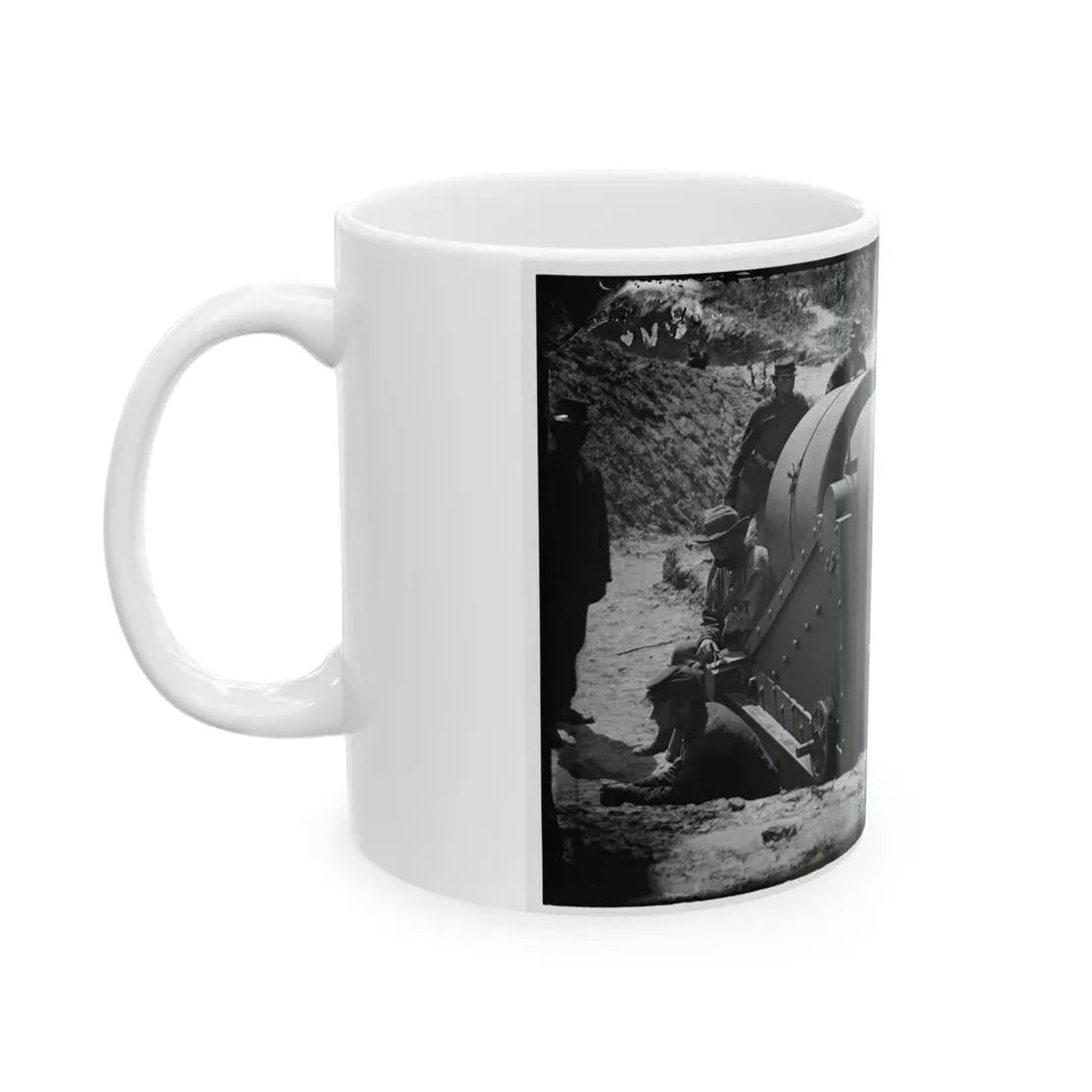 Morris Island, South Carolina. 300-Poinder Parrot Rifle After Bursting Of Muzzle (U.S. Civil War) White Coffee Mug - Go Mug Yourself