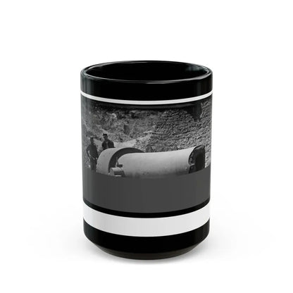 Morris Island, South Carolina. 300-Pounder Parrot Rifle After Bursting Of Muzzle (U.S. Civil War) Black Coffee Mug 15oz - Go Mug Yourself