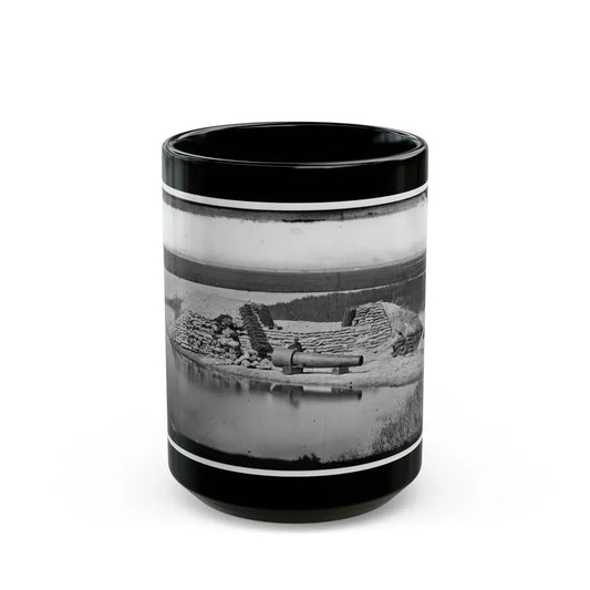 Morris Island, South Carolina. Battery Hays. One 8-Inch Parrot Rifle, Dismounted. Breaching Battery Against Fort Sumter (U.S. Civil War) Black Coffee Mug 15oz - Go Mug Yourself