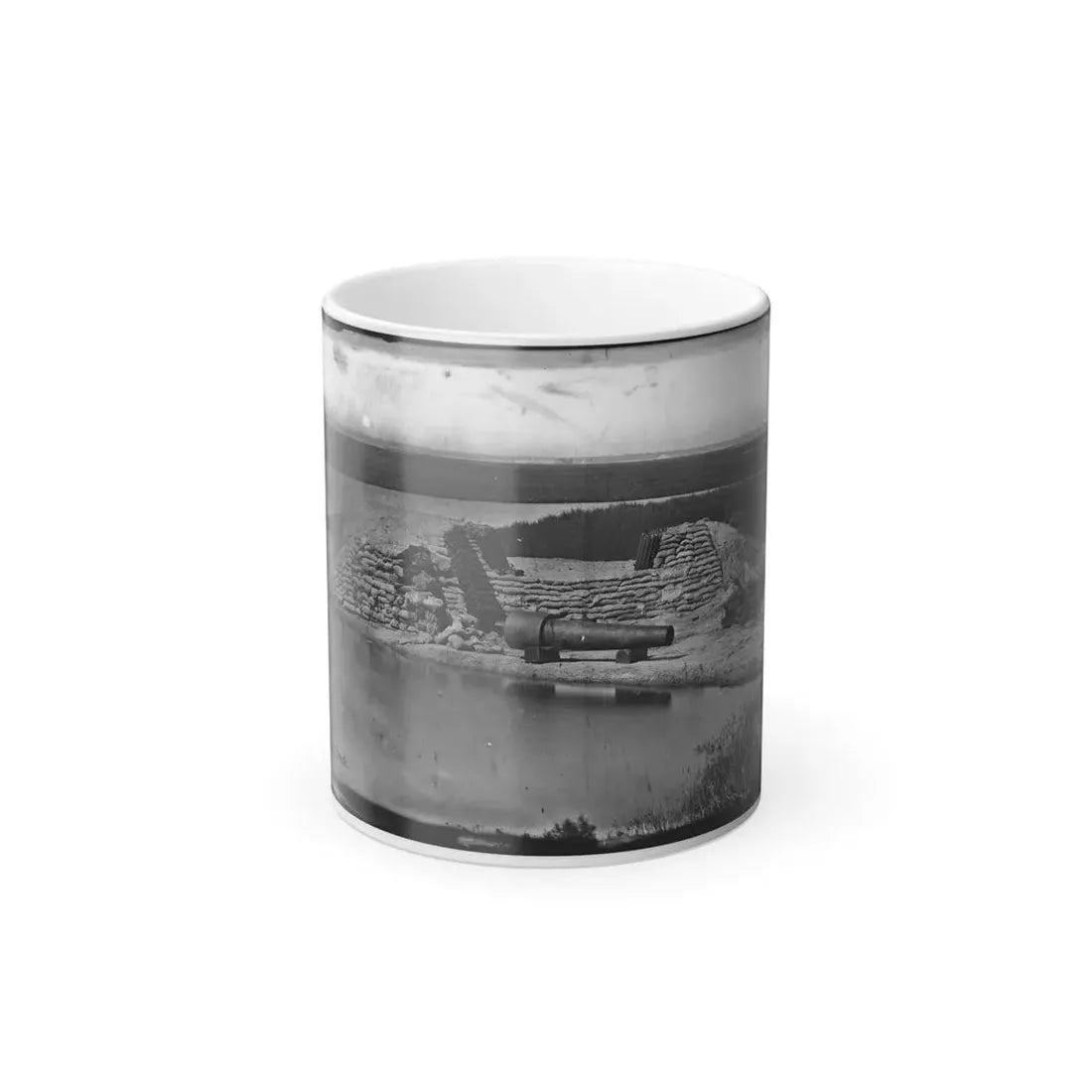 Morris Island, South Carolina. Battery Hays. One 8-Inch Parrot Rifle Dismounted. Breaching Battery Against Fort Sumter (U.S. Civil War) Color Changing Coffee Mug 11oz - Go Mug Yourself