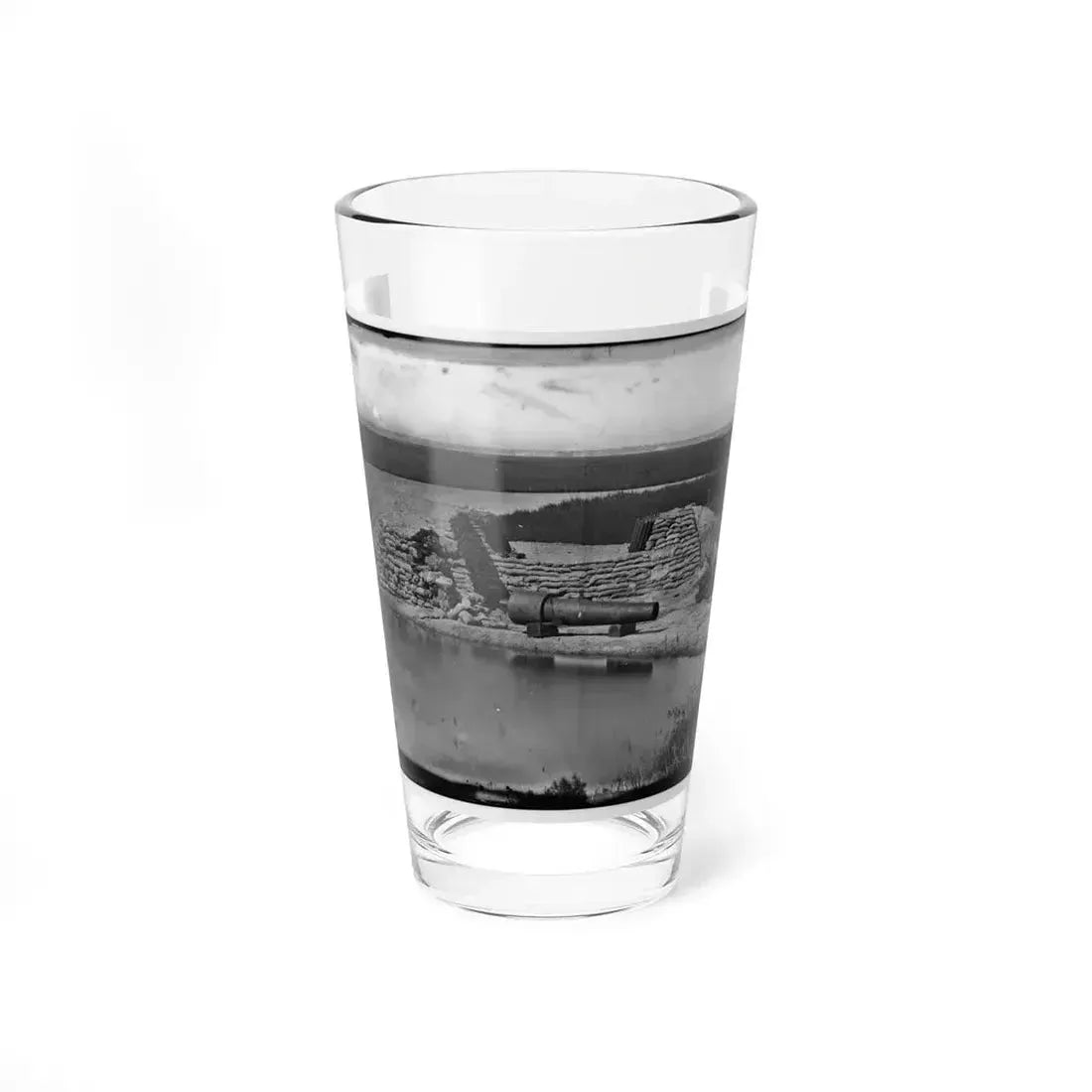 Morris Island, South Carolina. Battery Hays. One 8-Inch Parrot Rifle Dismounted. Breaching Battery Against Fort Sumter (U.S. Civil War) Pint Glass 16oz 16oz - Go Mug Yourself