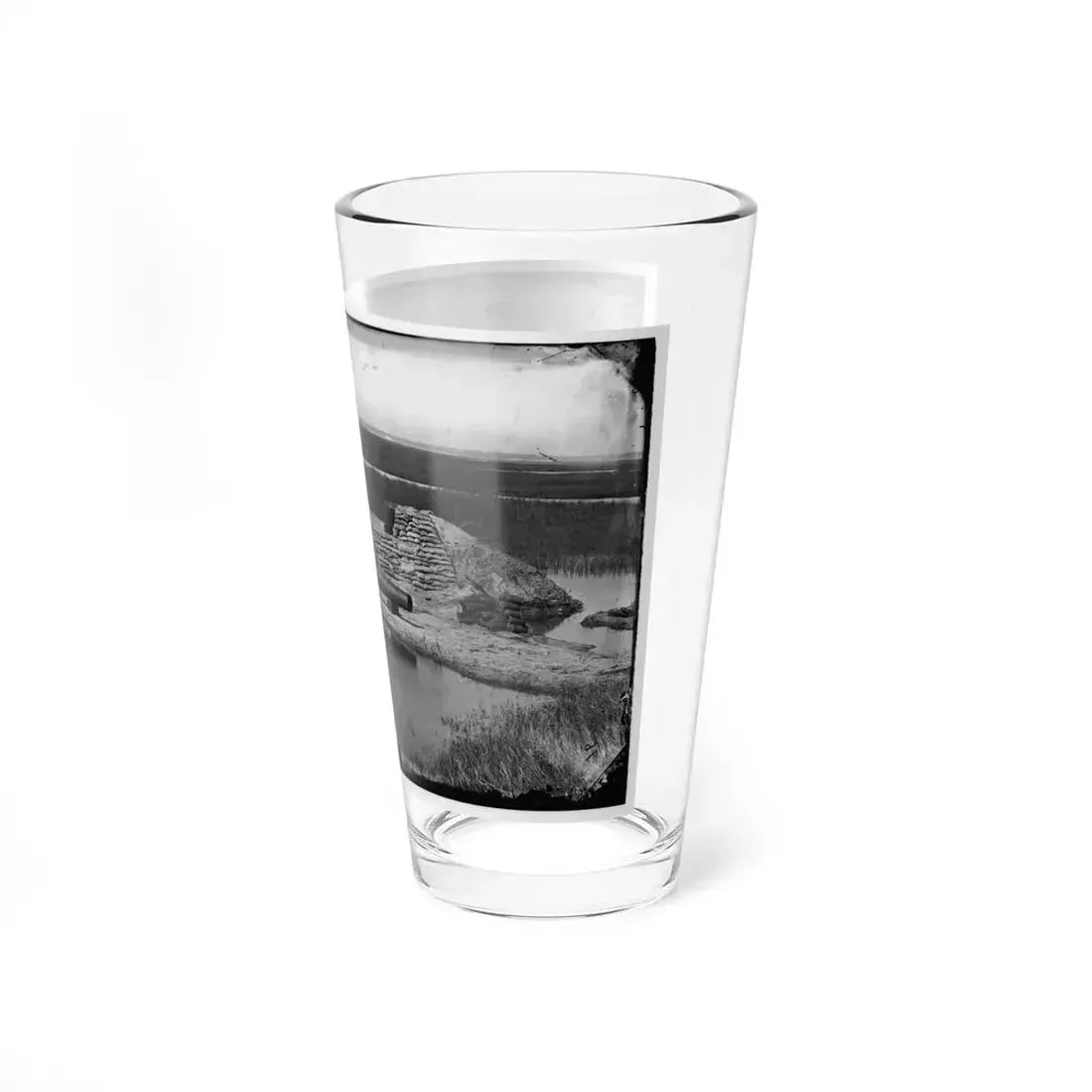 Morris Island, South Carolina. Battery Hays. One 8-Inch Parrot Rifle Dismounted. Breaching Battery Against Fort Sumter (U.S. Civil War) Pint Glass 16oz - Go Mug Yourself
