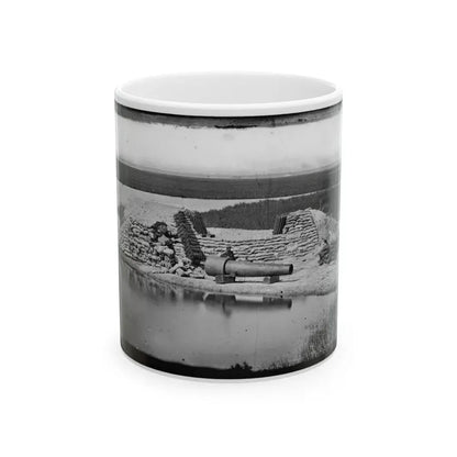 Morris Island, South Carolina. Battery Hays. One 8-Inch Parrot Rifle, Dismounted. Breaching Battery Against Fort Sumter (U.S. Civil War) White Coffee Mug 11oz - Go Mug Yourself