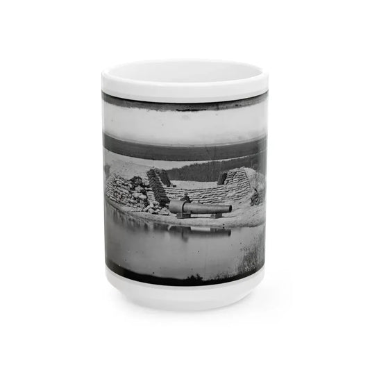 Morris Island, South Carolina. Battery Hays. One 8-Inch Parrot Rifle, Dismounted. Breaching Battery Against Fort Sumter (U.S. Civil War) White Coffee Mug 15oz - Go Mug Yourself