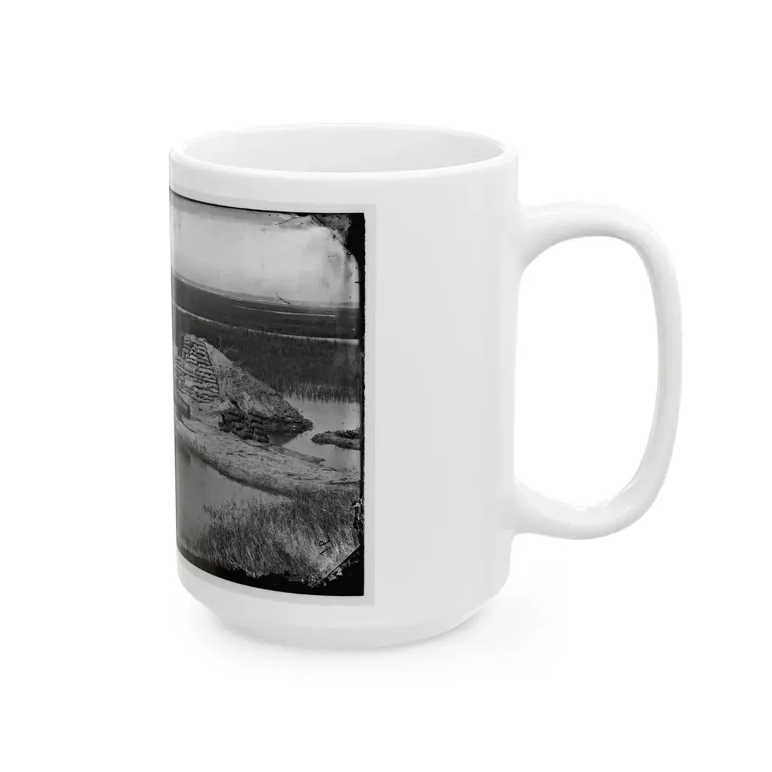 Morris Island, South Carolina. Battery Hays. One 8-Inch Parrot Rifle Dismounted. Breaching Battery Against Fort Sumter (U.S. Civil War) White Coffee Mug - Go Mug Yourself