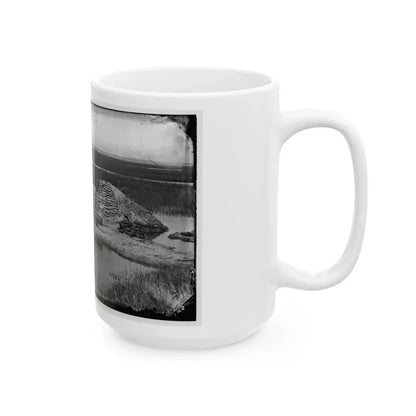 Morris Island, South Carolina. Battery Hays. One 8-Inch Parrot Rifle Dismounted. Breaching Battery Against Fort Sumter (U.S. Civil War) White Coffee Mug - Go Mug Yourself
