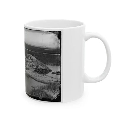 Morris Island, South Carolina. Battery Hays. One 8-Inch Parrot Rifle Dismounted. Breaching Battery Against Fort Sumter (U.S. Civil War) White Coffee Mug - Go Mug Yourself