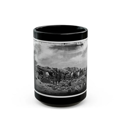 Morris Island, South Carolina. Battery Rosecrans. Three 100-Pounder Parrot Rifles. Breaching Battery Against Fort Sumter (U.S. Civil War) Black Coffee Mug 15oz - Go Mug Yourself