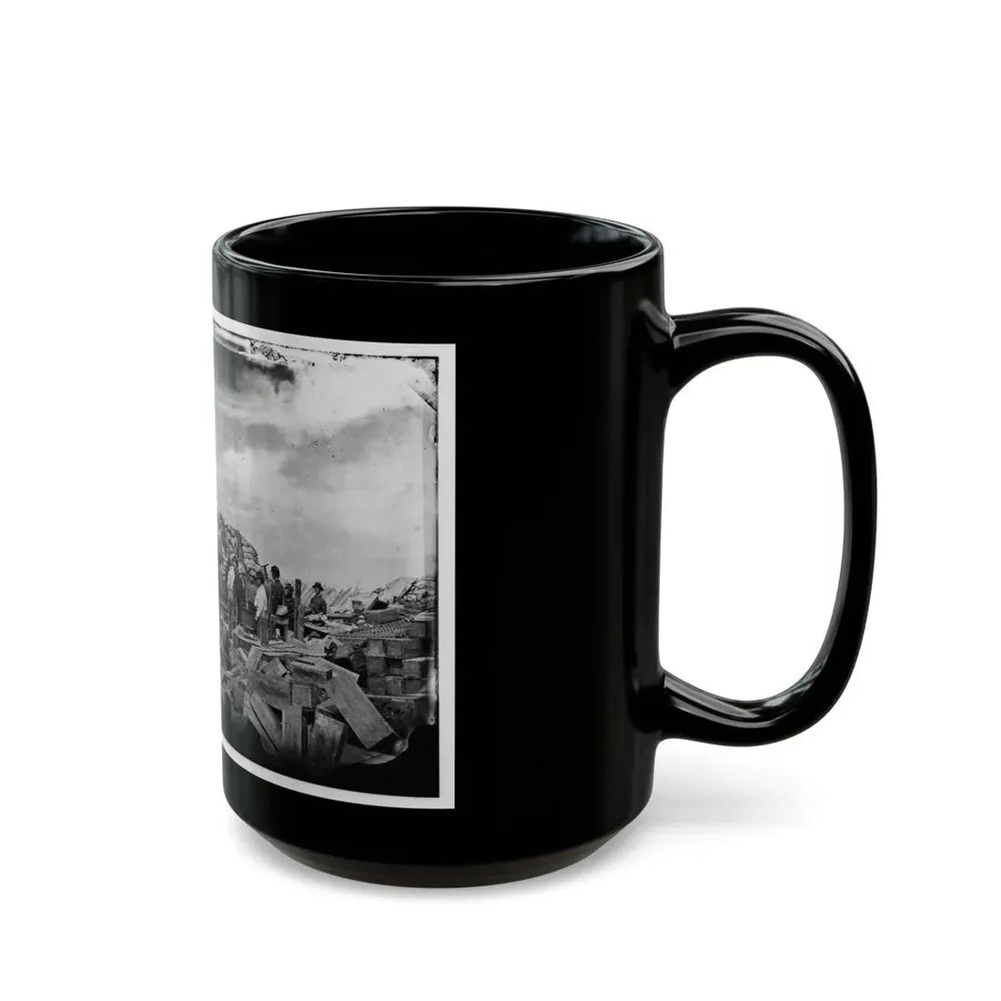 Morris Island, South Carolina. Battery Rosecrans. Three 100-Pounder Parrot Rifles. Breaching Battery Against Fort Sumter (U.S. Civil War) Black Coffee Mug - Go Mug Yourself