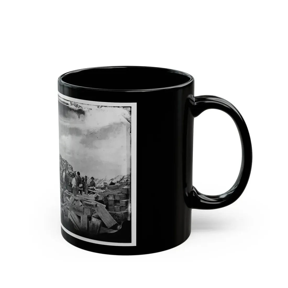 Morris Island, South Carolina. Battery Rosecrans. Three 100-Pounder Parrot Rifles. Breaching Battery Against Fort Sumter (U.S. Civil War) Black Coffee Mug - Go Mug Yourself