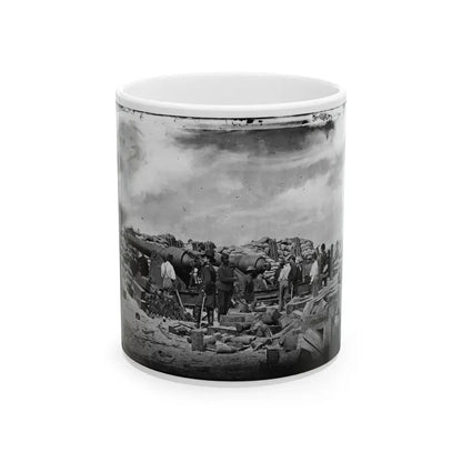 Morris Island, South Carolina. Battery Rosecrans. Three 100-Pounder Parrot Rifles. Breaching Battery Against Fort Sumter (U.S. Civil War) White Coffee Mug 11oz - Go Mug Yourself