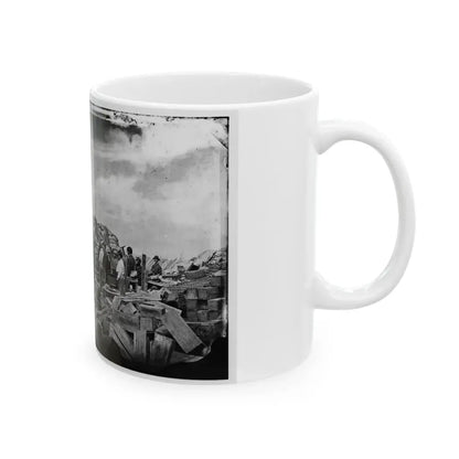 Morris Island, South Carolina. Battery Rosecrans. Three 100-Pounder Parrot Rifles. Breaching Battery Against Fort Sumter (U.S. Civil War) White Coffee Mug - Go Mug Yourself