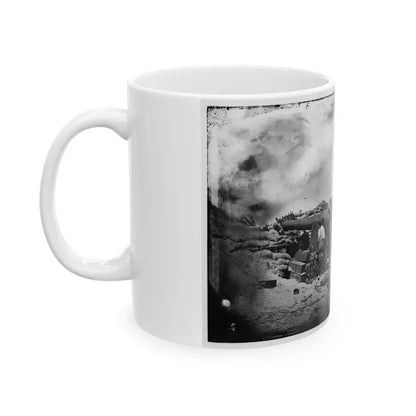 Morris Island, South Carolina. Battery Rosecrans. Three 100-Pounder Parrot Rifles. Breaching Battery Against Fort Sumter (U.S. Civil War) White Coffee Mug - Go Mug Yourself