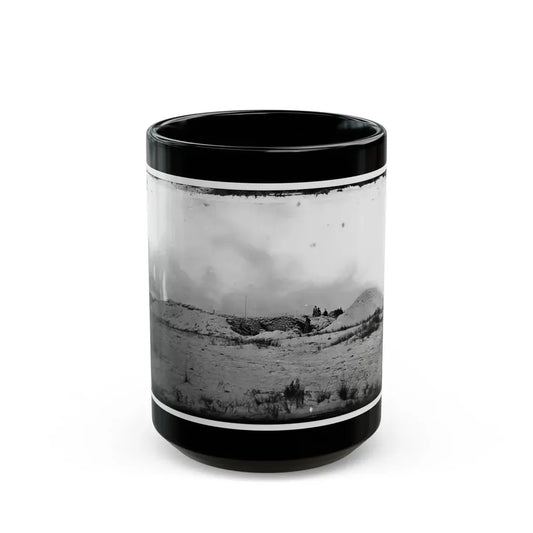 Morris Island, South Carolina. Battery Weed. Five 10-Inch Siege Mortars (U.S. Civil War) Black Coffee Mug 15oz - Go Mug Yourself